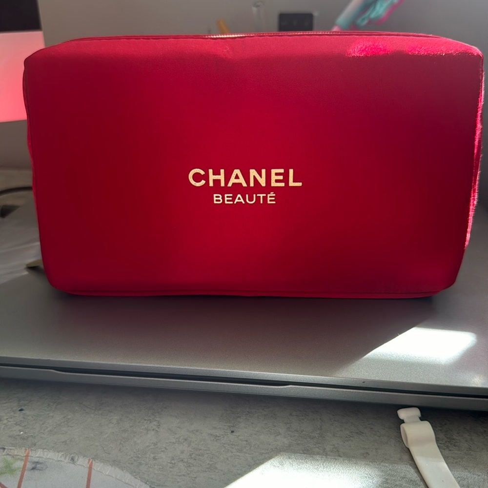 Chanel Red Makeup Bag